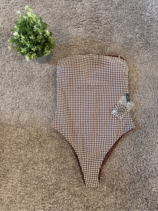 Abercrombie & Fitch Other - NWT Abercrombie & Fitch Brown Gingham One-Piece Swimsuit